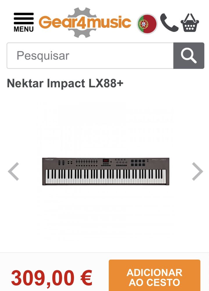 Teclado MIDI 88 teclas Nektar impact 88