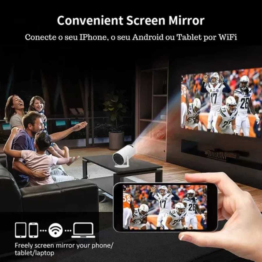Projetor HY300PRO ANDROID 11 1GB/8GB 260ANSI 4K WiFi Bluetooth / 1080P