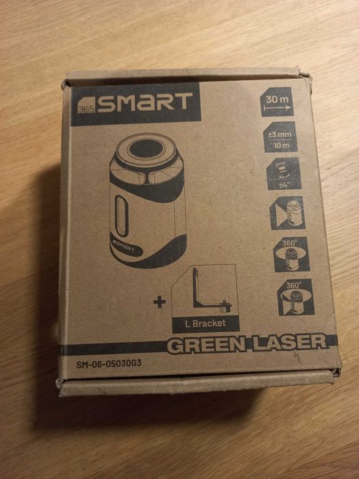 Laser krzyżowy BOX - SMART SM-06 - 360st +pion- zielona wiązka