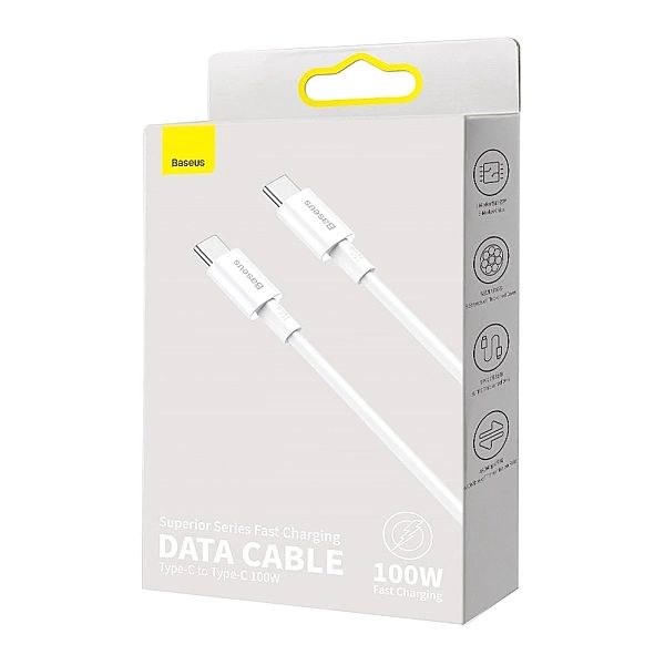 Kabel Baseus CATYS-C02 USB-C - USB-C PD QC FCP 100W 5A 2m - biały