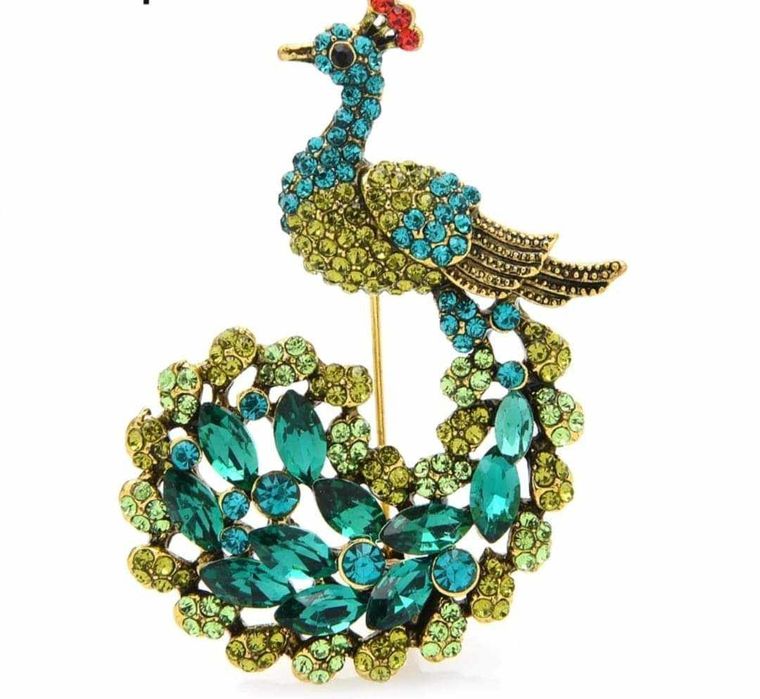 Piękna broszka, paw