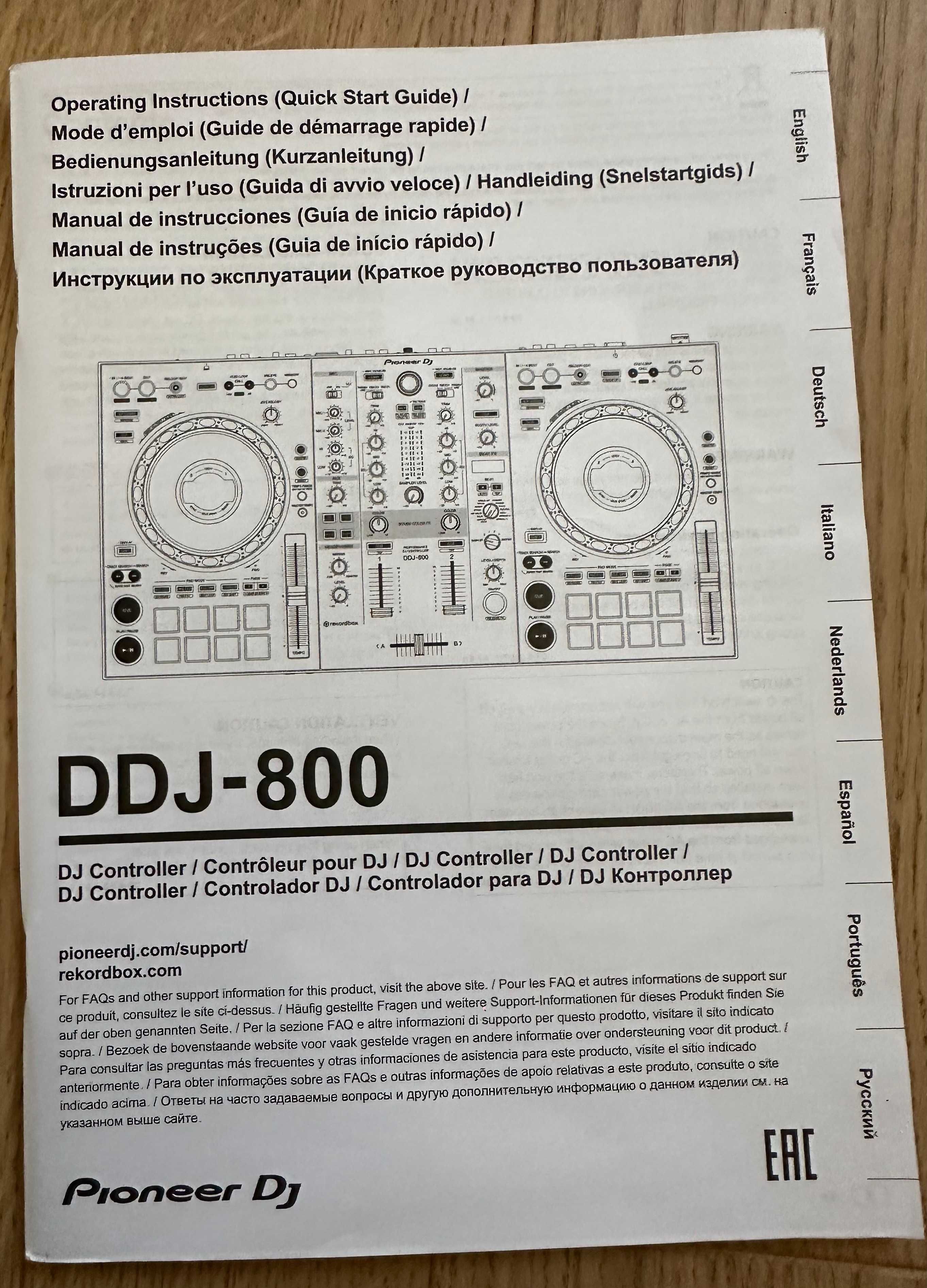 Kontroler DJ Pioneer DDJ 800 (jak nowy, 1 roczny,gwarancja) +decksaver