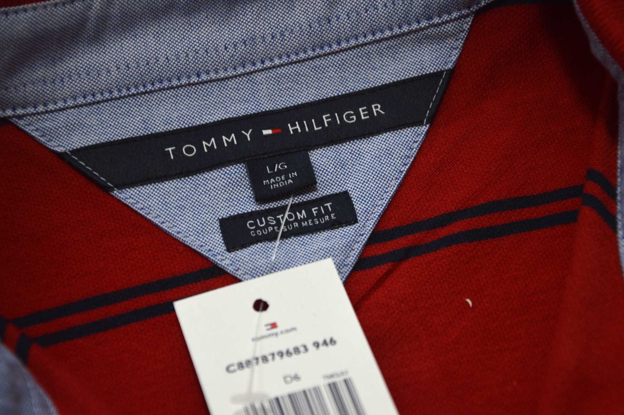 Polo Tommy Hilfiger Custom Fit Bordowy Kolor oryginał różne rozmiary