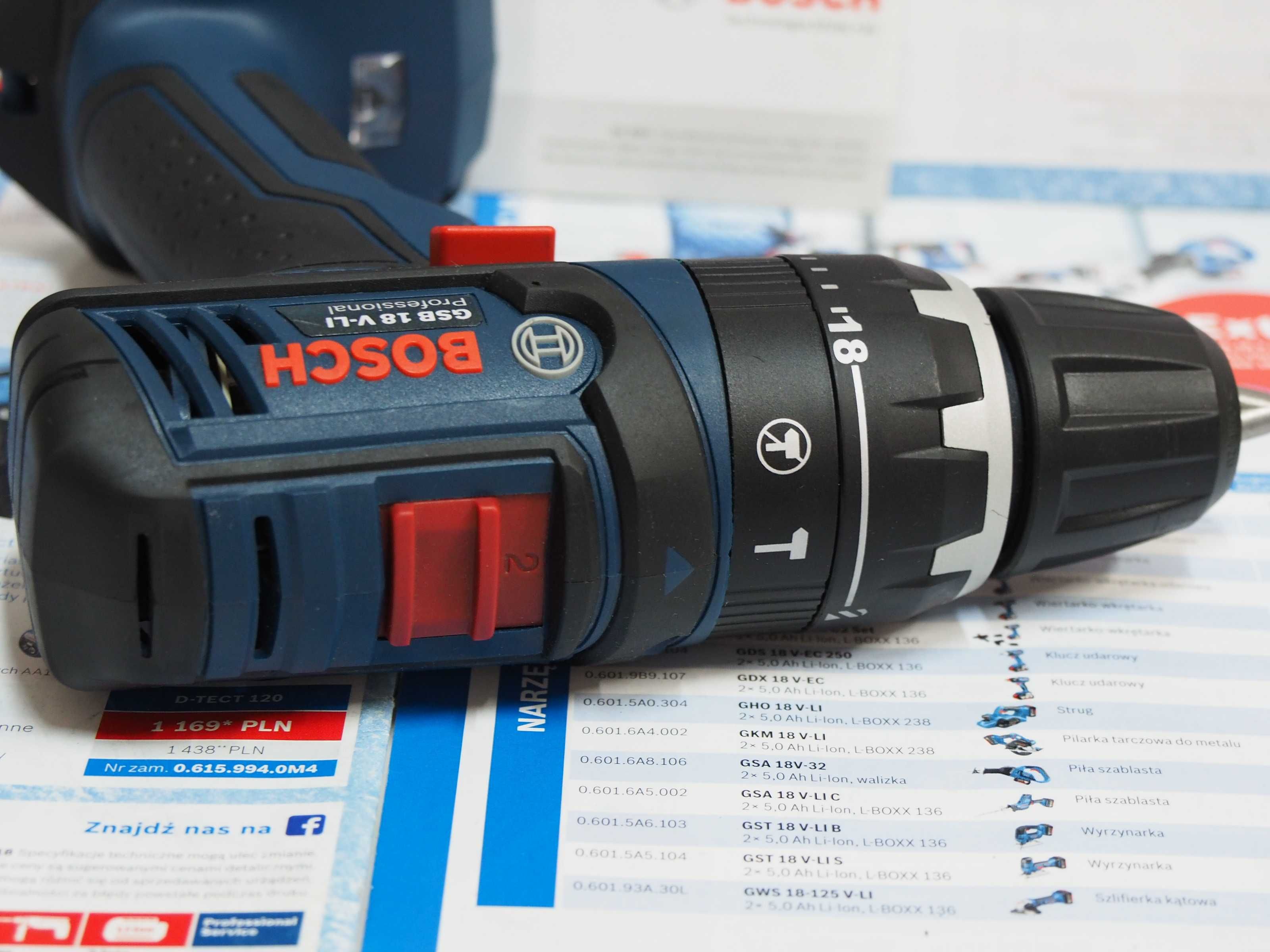 Wkrętarka z udarem BOSCH GSB 18V-LI mocna -67Nm bez aku wiertarka
