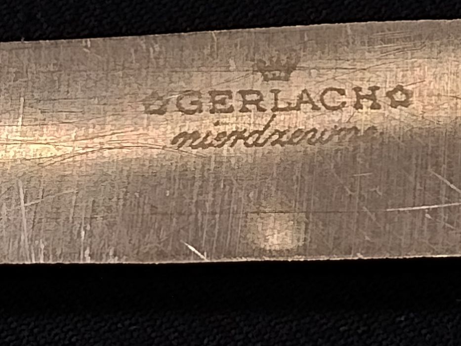 Sztućce Gerlach bakelit przedwojenne okute brąz