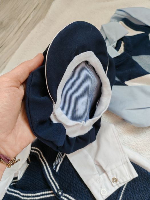 Strój, ubranko do chrztu Świętego, na chrzest, dla chłopczyka, r. 68