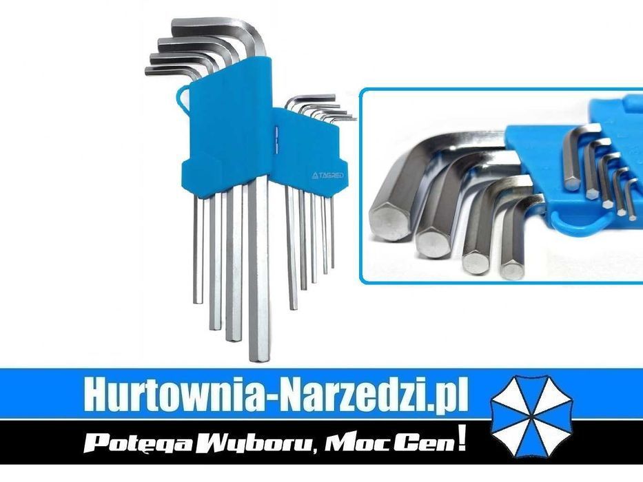 Klucze imbusowe 6-katne HEX 180 mm 1.5-10mm imbusy zestaw imbusów