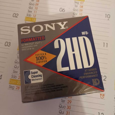 Disquetes Sony MFD-2HD 3.5" - 10 unidades - embalagem selada