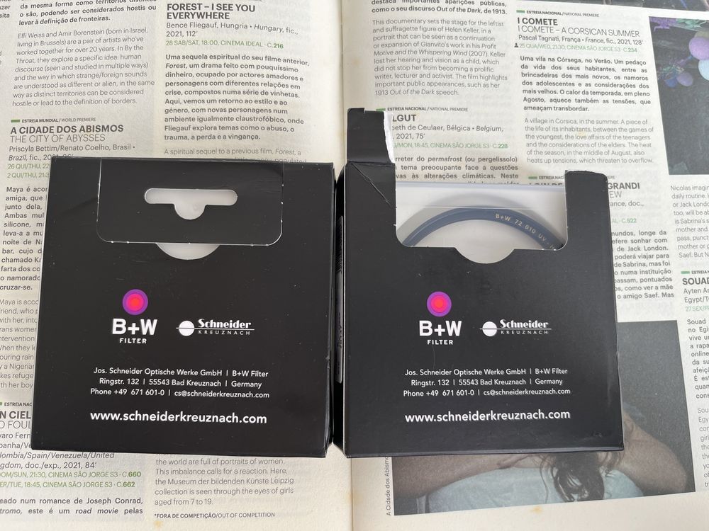 Filtros BW 72mm UV e polarizador