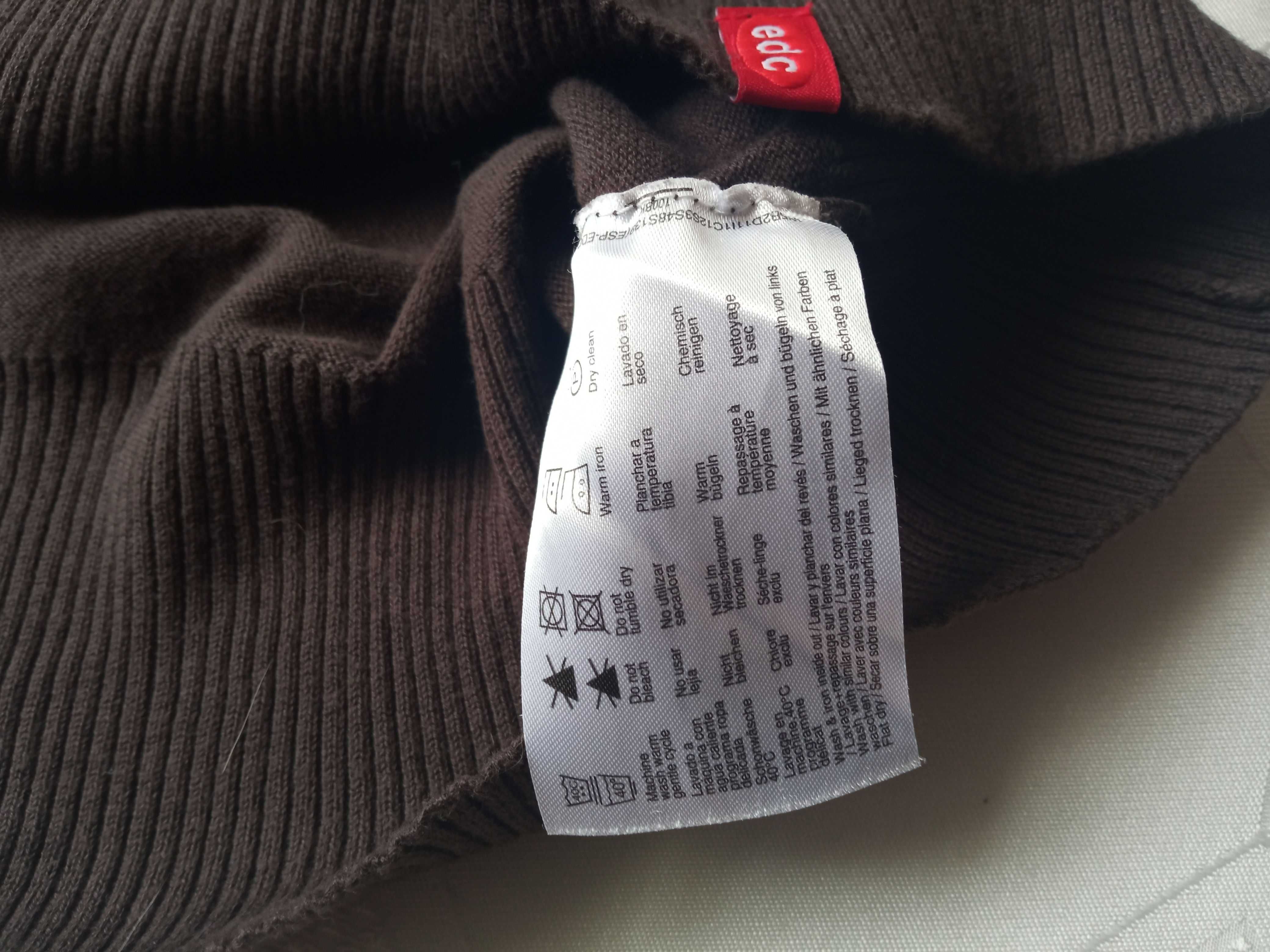 Edc długi damski sweter tunika głęboki dekolt r S/M