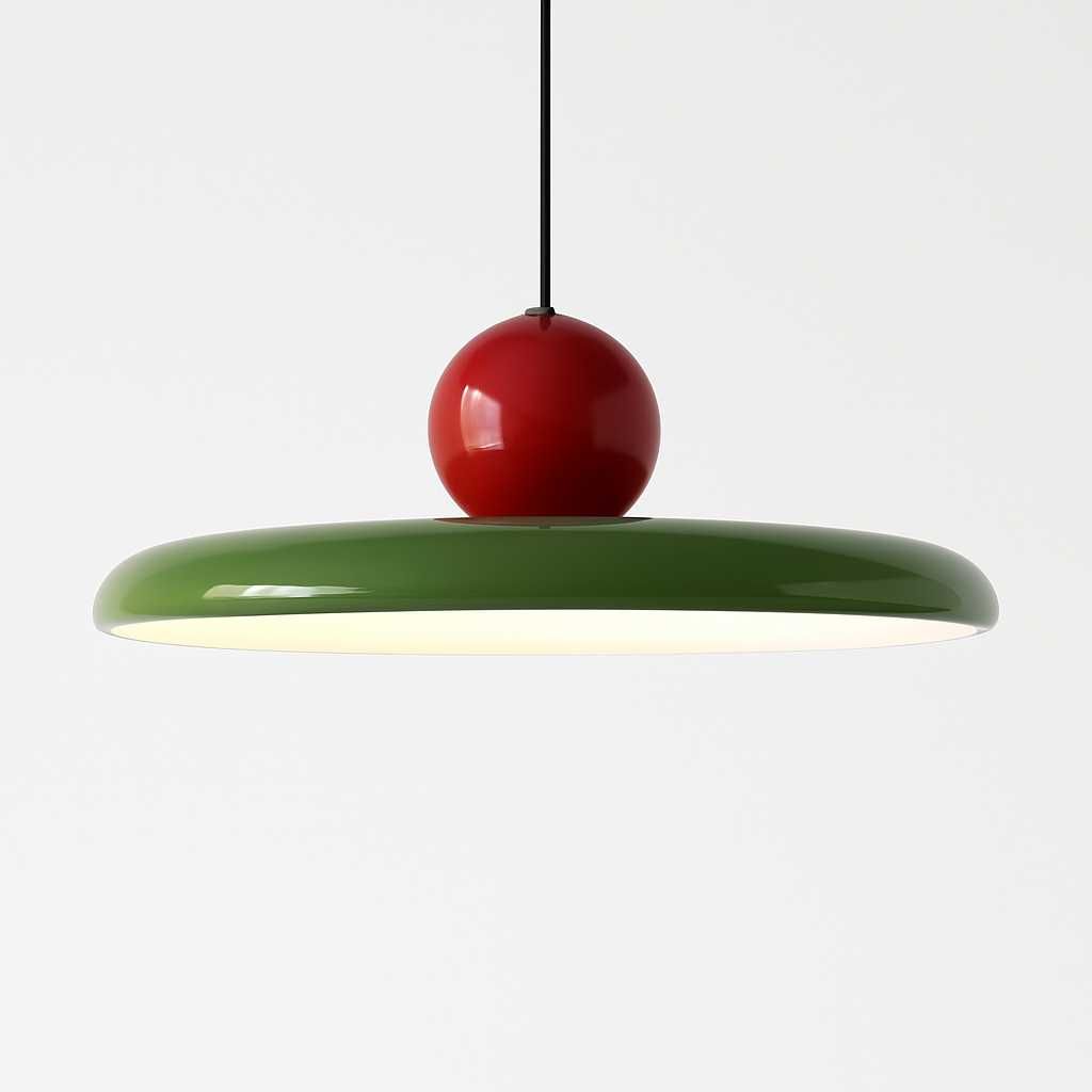 3 x Lampa wisząca retro LED zielono-czerwona do salonu lub kuchni