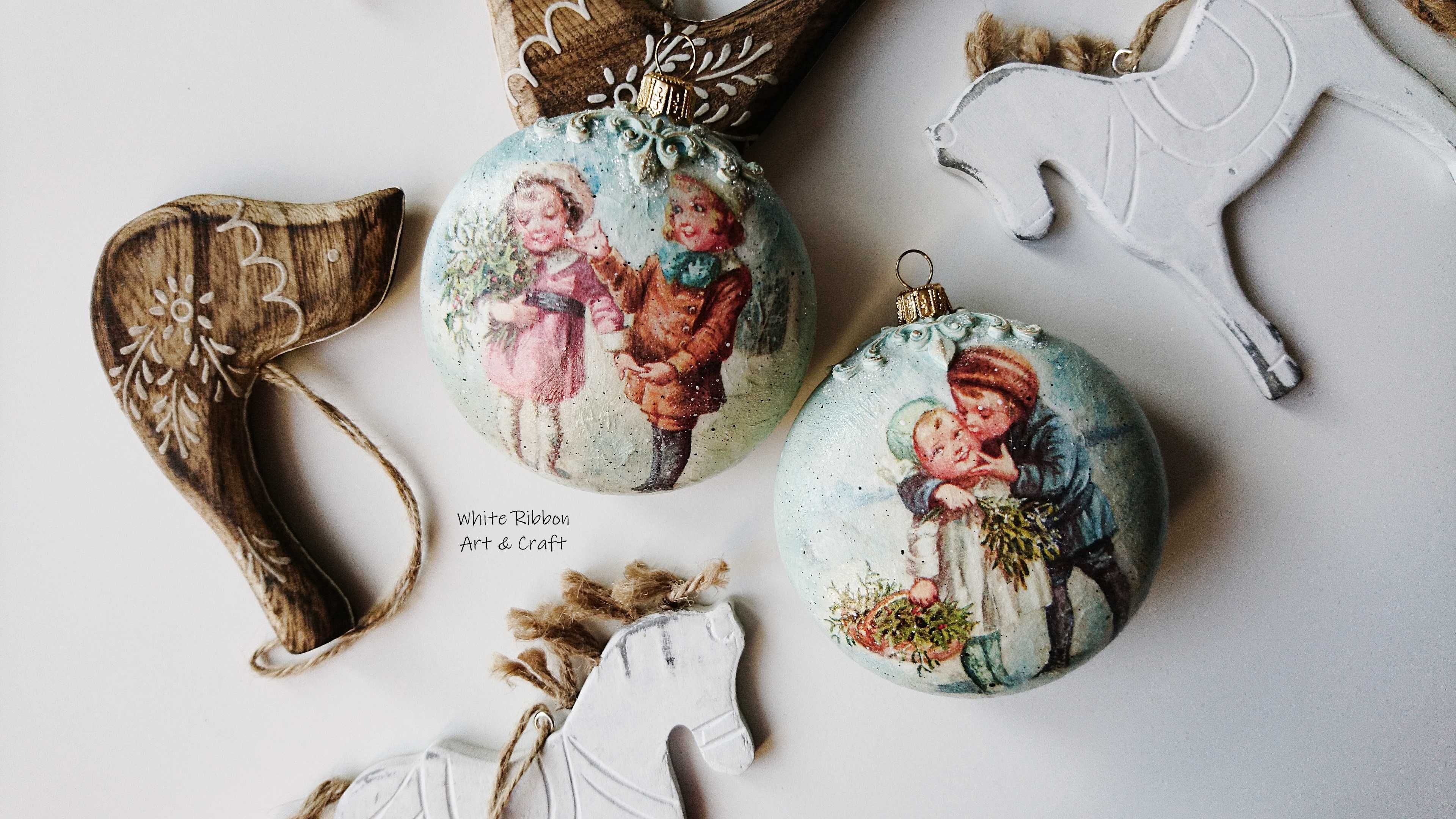 Bombka / bombki choinkowe / decoupage / retro / vintage
