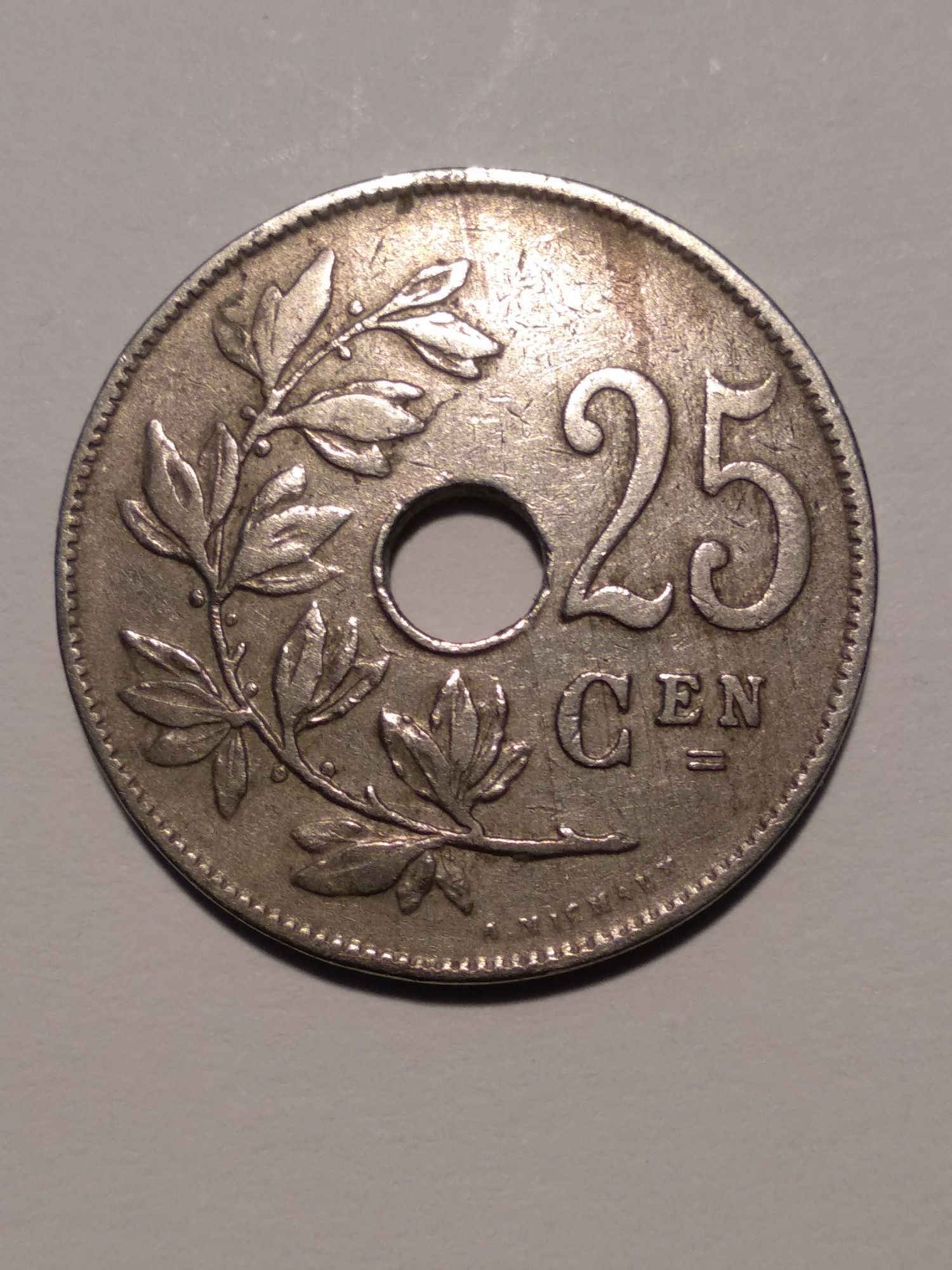 Moeda de 25 Cents 1929 da Bélgica Rei Albert I