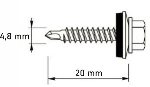 wkręty farmerskie gto2 z14 4,8x20mm ral 3009