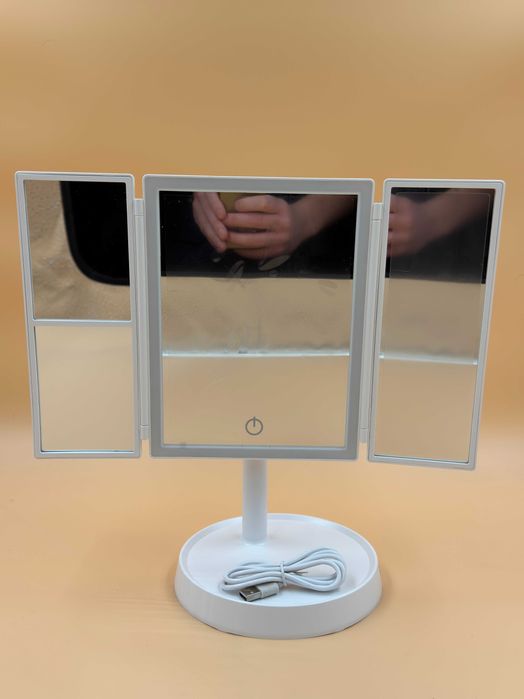 Lusterko kosmetyczne LED 3x z akumulatorem i powiększeniem