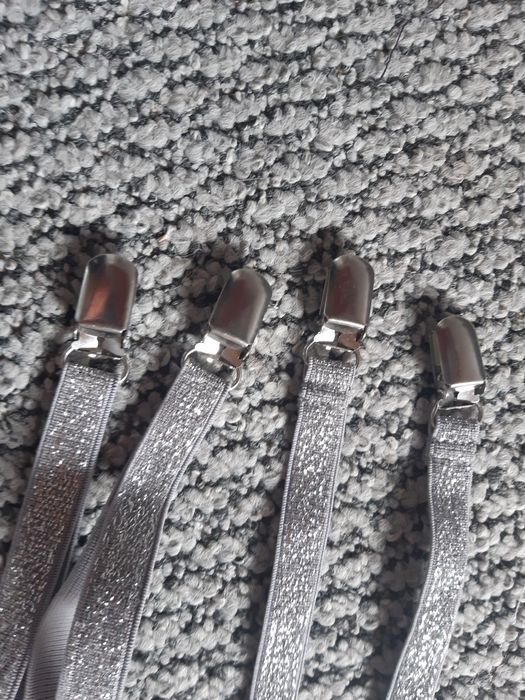 Szelki z gumy srebrno/szare. One size