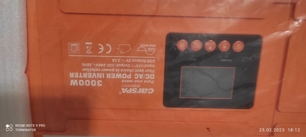 Инвертер преобразователь тока CARSPA 3000 пиковое 6000  12вольт на 220