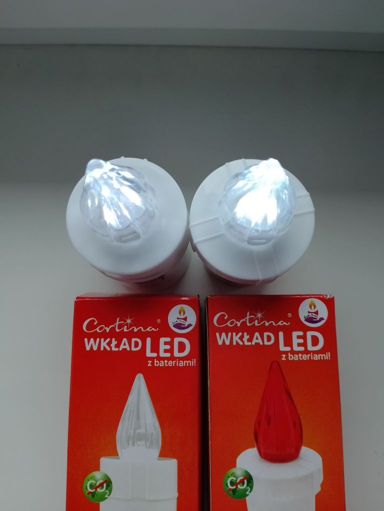 Wklad LED elektryczny do zniczy + baterie