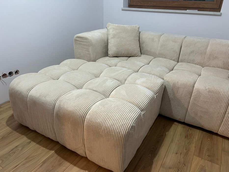 Beżowy nowy narożnik BRW OLEA-L2, kanapa, Black Week