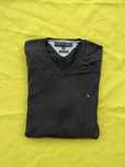 Sweter Tommy Hilfiger granatowy L/XL v-neck