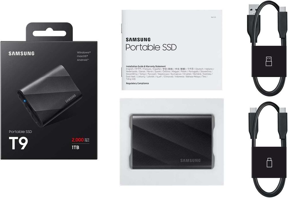 SSD накопичувач Samsung T9 2 TB Black (MU-PG2T0B) НОВІ ! ГАРАНТІЯ !!
