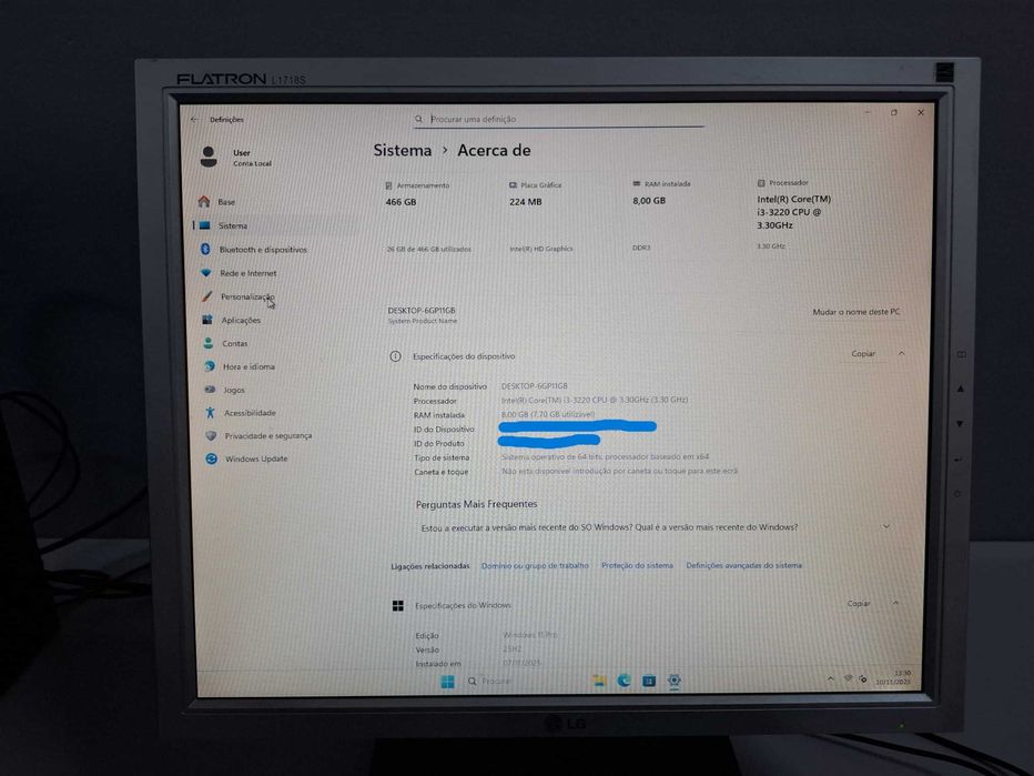 PC ASUS i3 Win11 + Monitor + Teclado + Rato - 100% Funcional