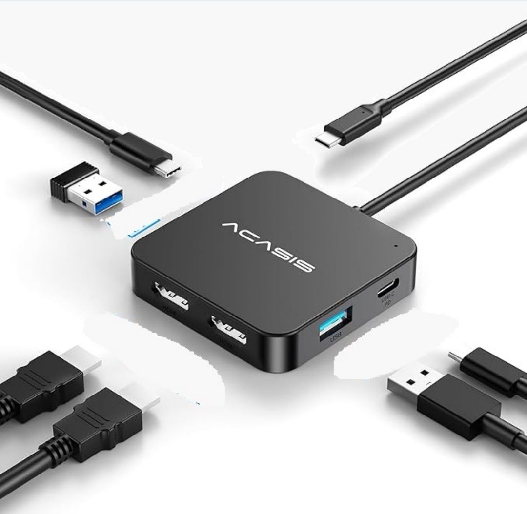Usb hub do  Laptopa podwójny  monitor  Koncentrator USB C HDMI 4K 2X U