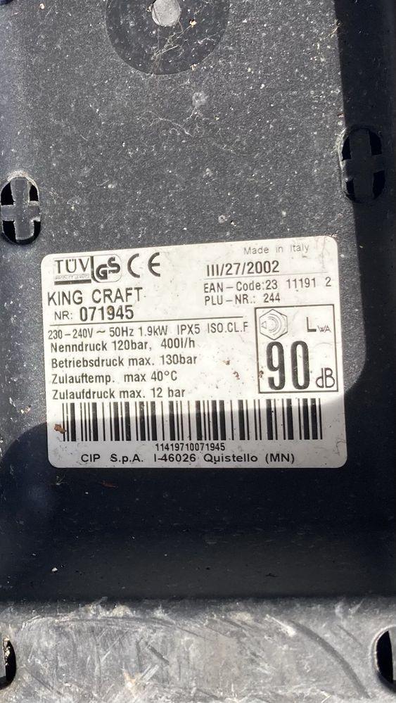 Lavadora de alta pressão KingCraft