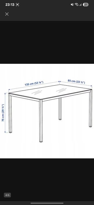 Stół szkło + aluminium 135x85