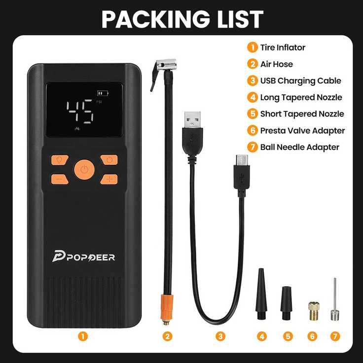 Compressor sem fio POPDEER PD-AP1 com 6000mAh