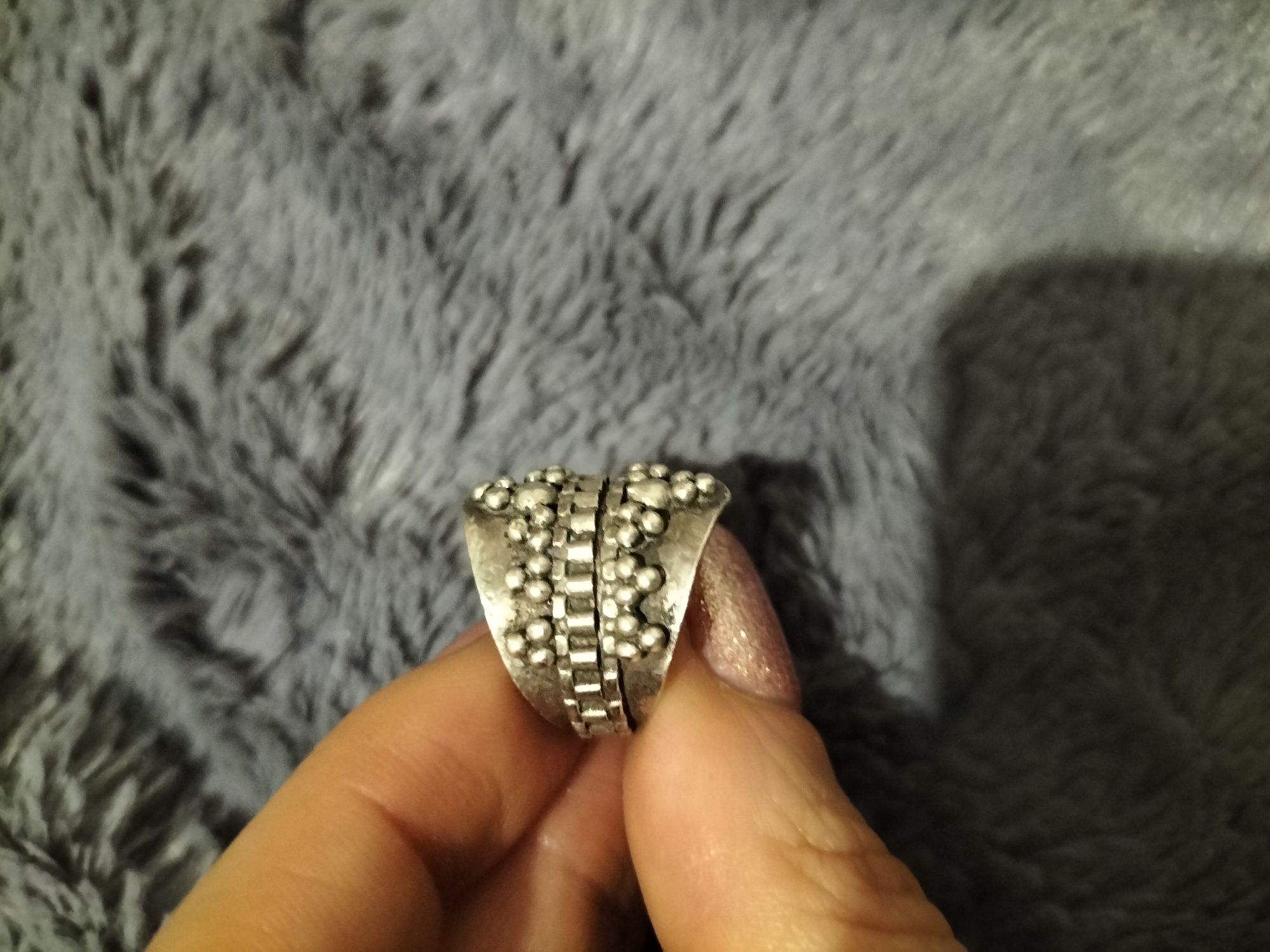 Srebrny 925 pierścionek sygnet Egipski