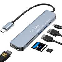 USB-C Hub adapter wielofunkcyjny 6 w 1 z 4K HDMI 100W PD