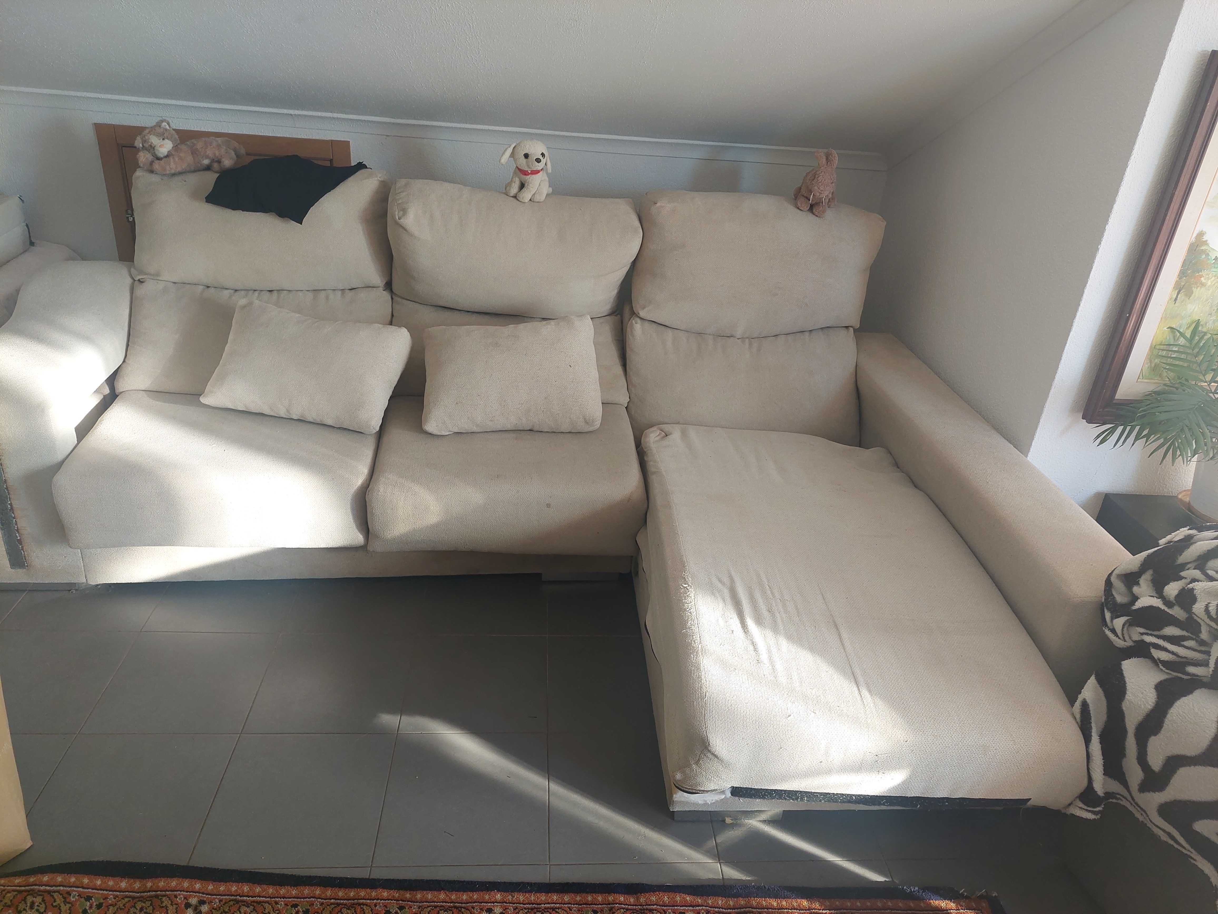 Sofa chaise long bege