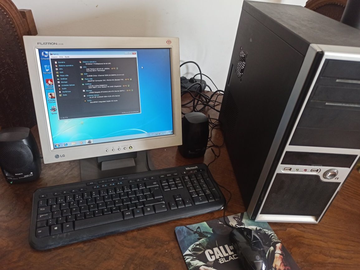 PC completo Dual Core com monitor 15 LCD