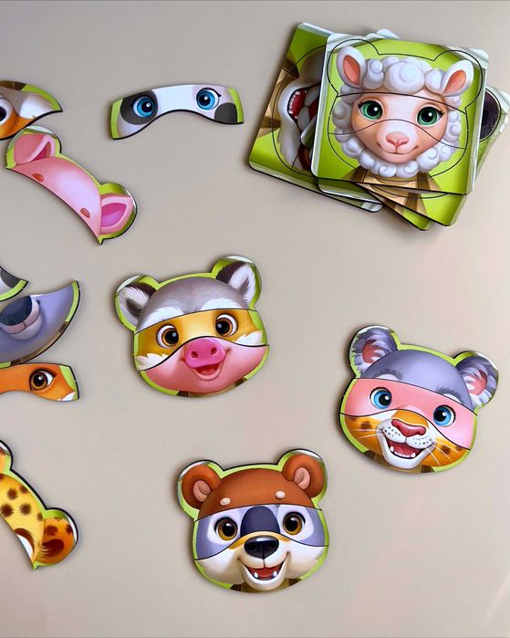 Drewniane puzzle "Zbieraj zwierzęta"