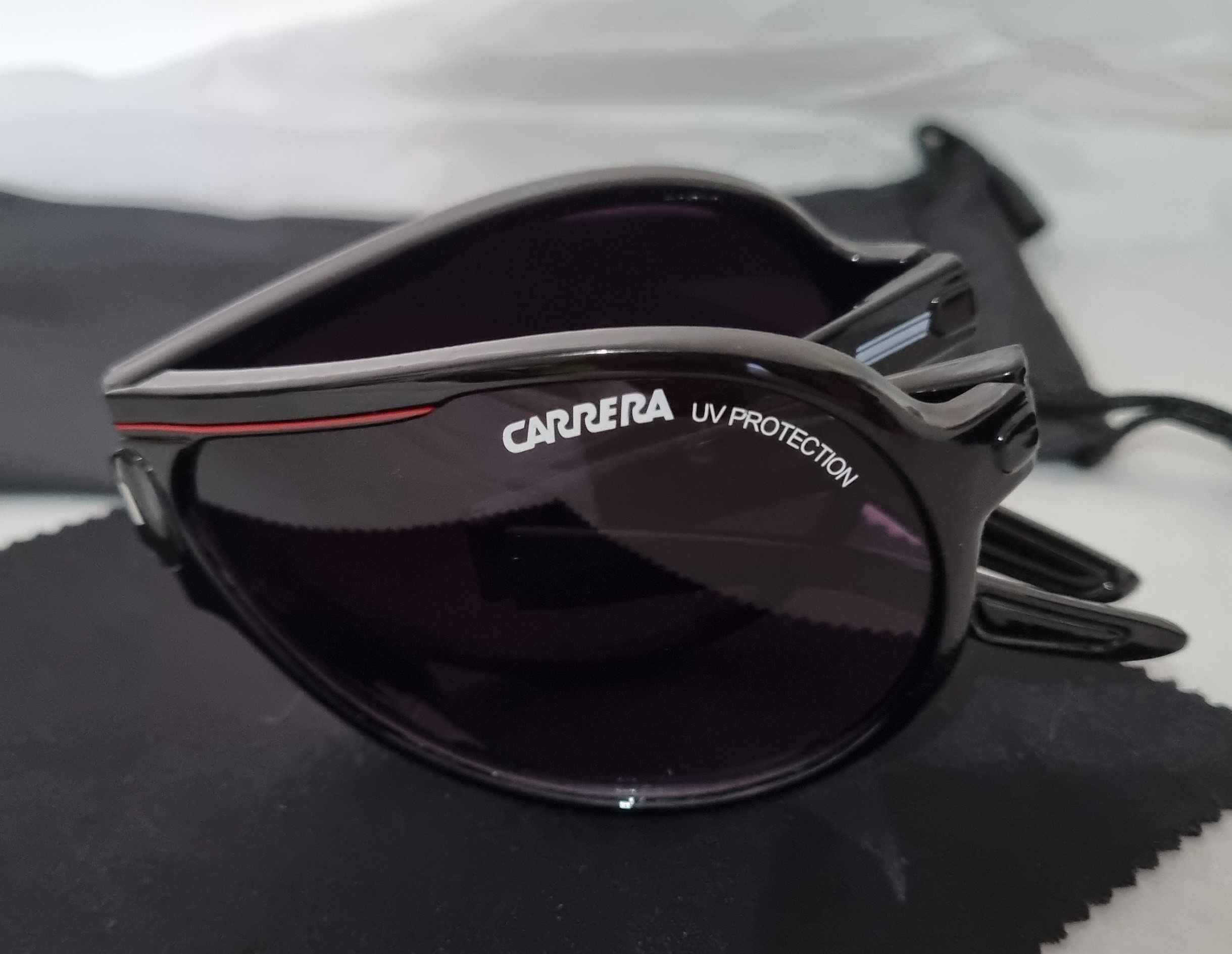 Óculos de sol Carrera estilo Champion lista vermelha dobráveis - NOVOS