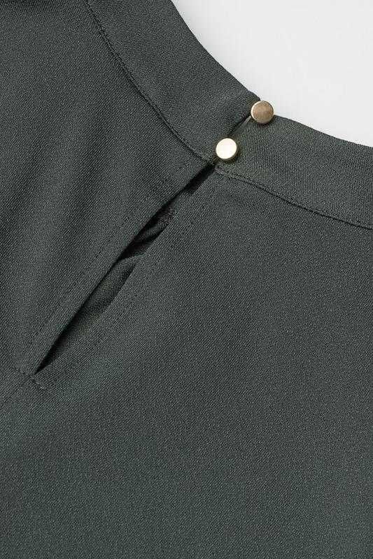 Изумрудный топ просторная блузка с воротником стойка блуза от H&M