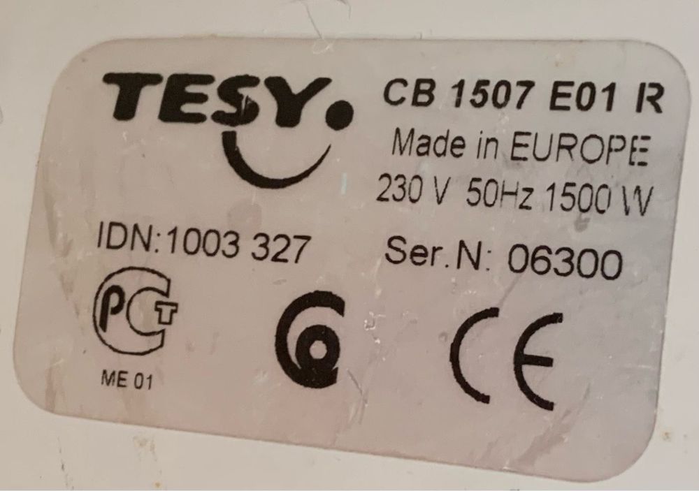 Масляний обігрівач (радіатор) TESY CB 1507 E01R
