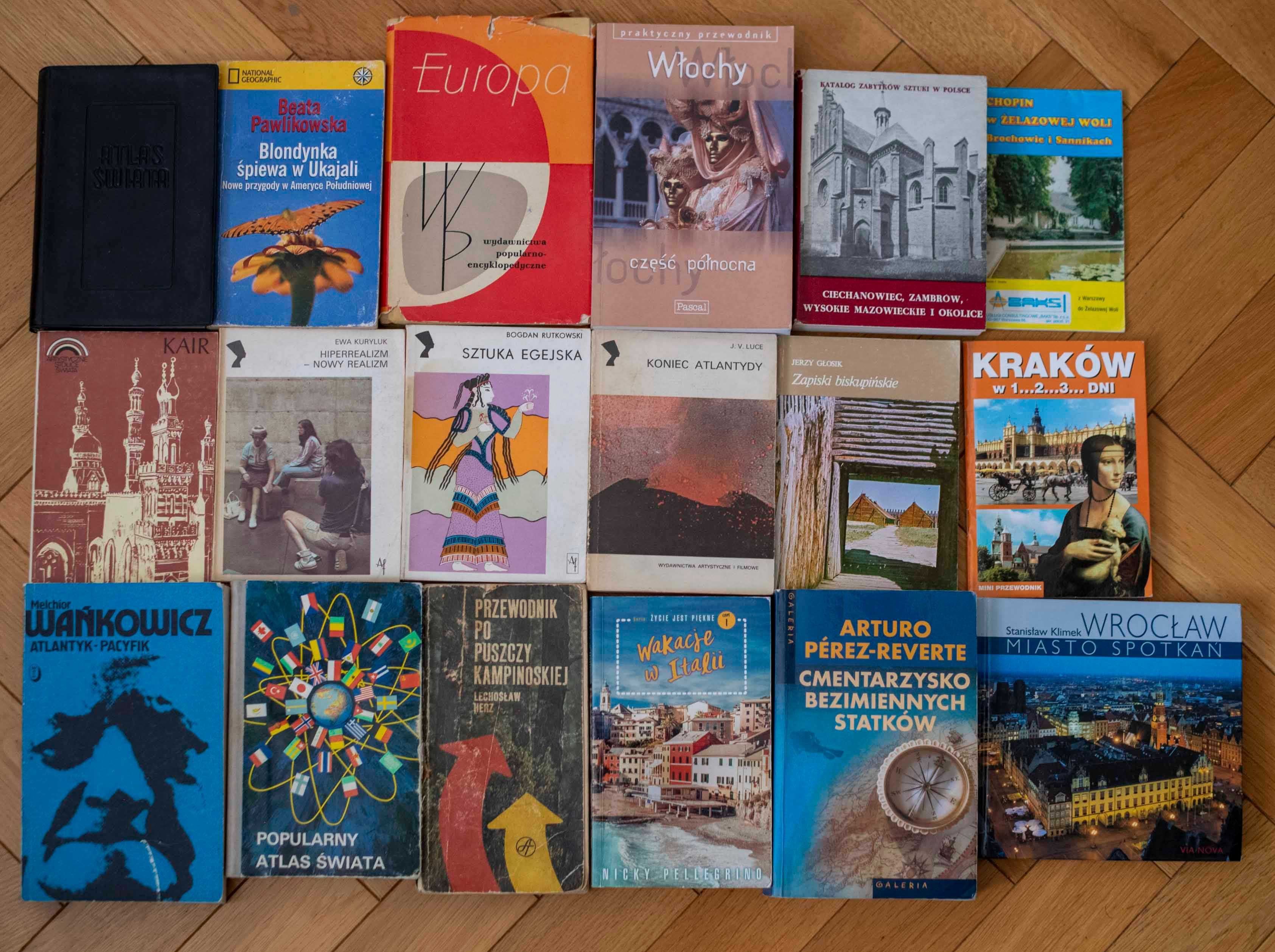 Kolekcja Książek 51 Atlasy Mapy Przewodniki Plany Podróże Albumy