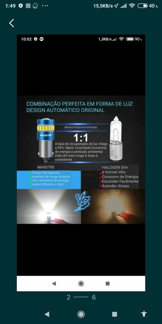 Lâmpadas led h21w para luzes de marcha atrás