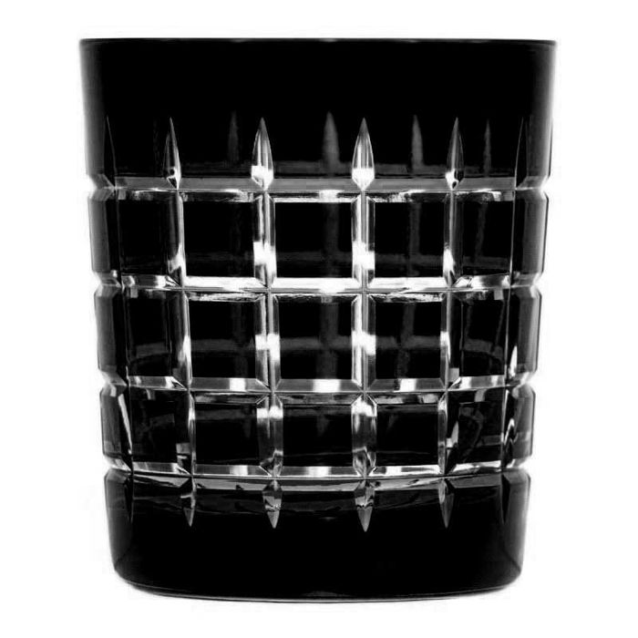 Nowe szklanki kryształowe do whisky 350ml Hand made black 6szt