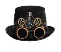 Kapelusz cylinder COSDREAMER Steampunk Top Hats Gogle Gear Hat dla męż