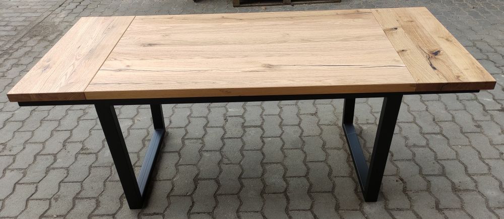 Stół drewniany dębowy loftowy nowoczesny rozkładany loft industrial