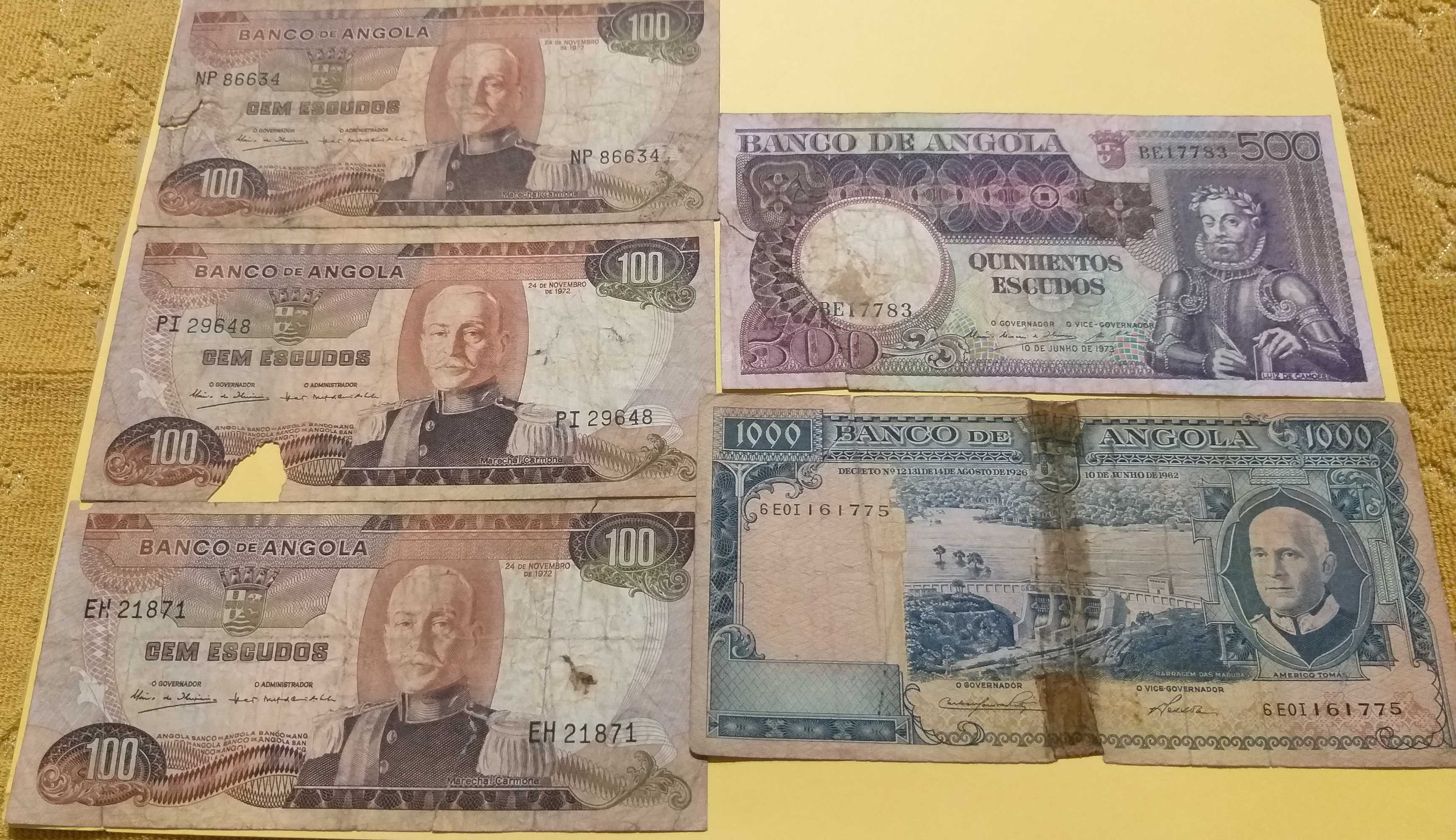 Lote de notas de Portugal, Brasil e Angola - OFERTA envio