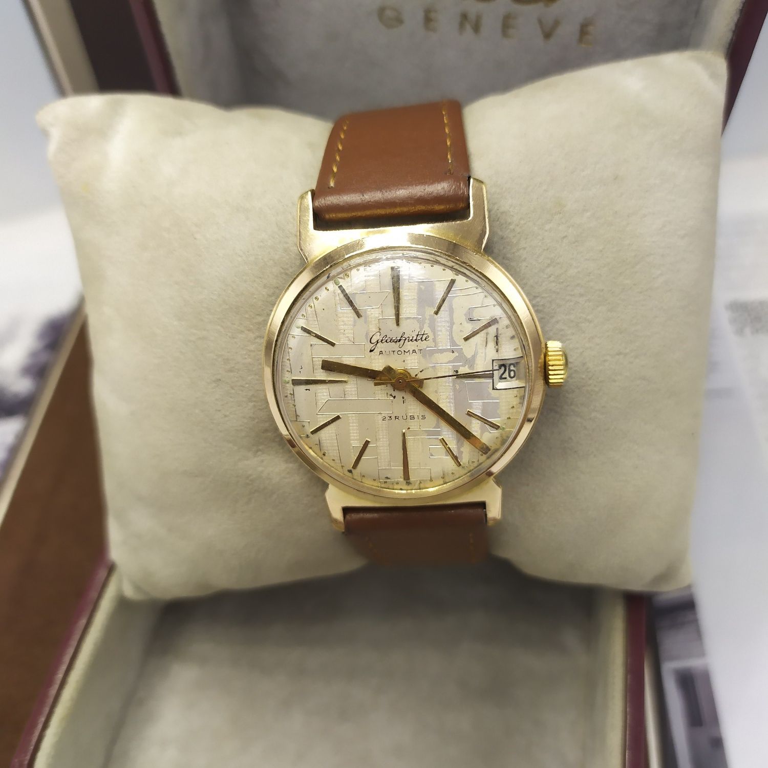 Zegarek męski glashutte mechaniczny pozłacany au