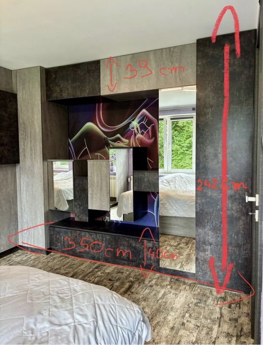 Meble, szafki nocne, szuflady, stoliki nocne, fronty z lustrami, blum