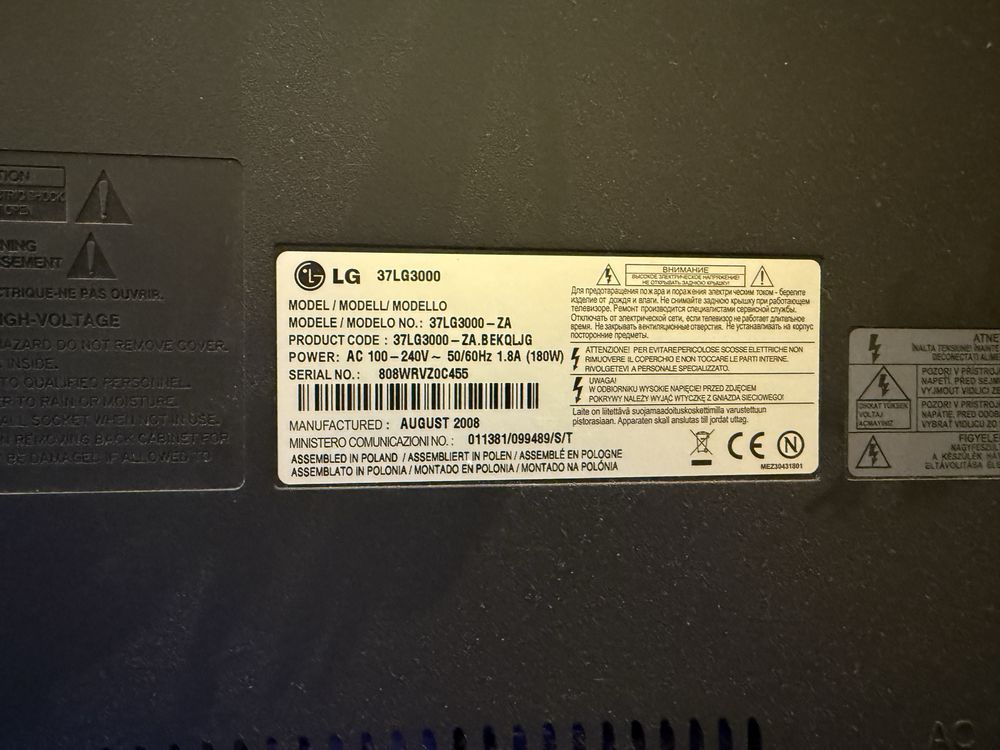 Telewizor LG - model 37LG3000 + dekoder