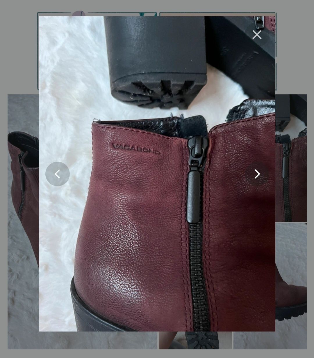 Bordowe Botki Vagabond