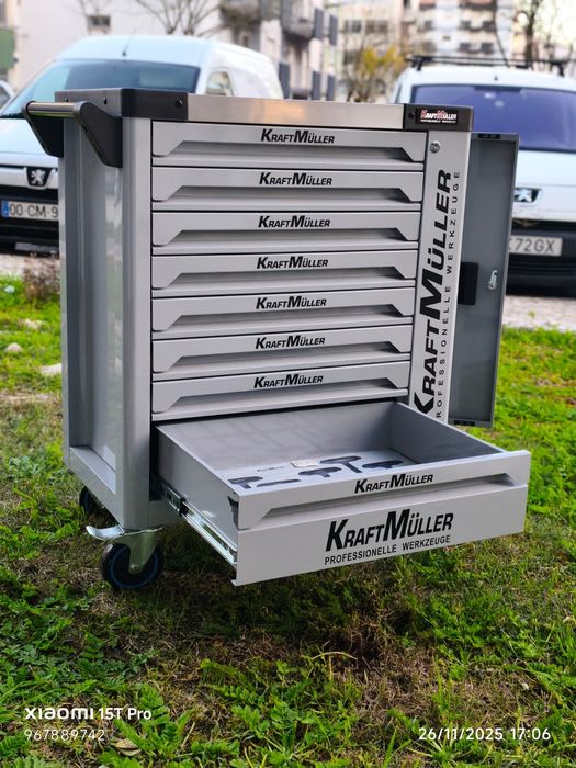 Carrinho de ferramentas Kraft Muller 8 gavetas 8 cheias