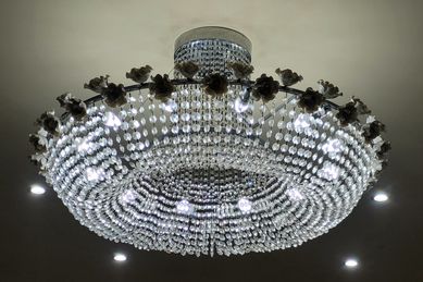 Żyrandol duży vintage z kryształami śr. 110 cm